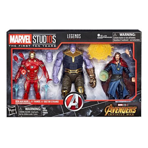 Figuras Iron Man Mark L & Thanos & Doctor Strange Marvel 10th Anniversary