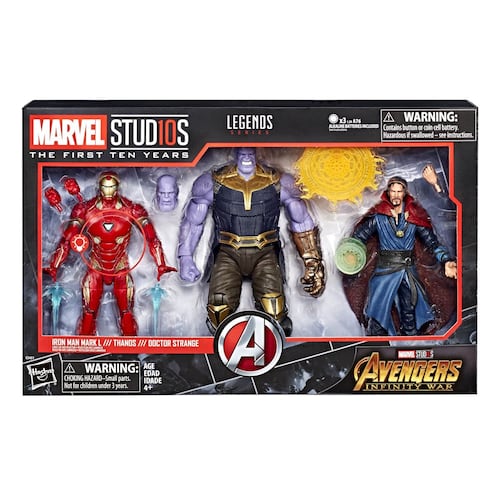 Figuras Iron Man Mark L & Thanos & Doctor Strange Marvel 10th Anniversary