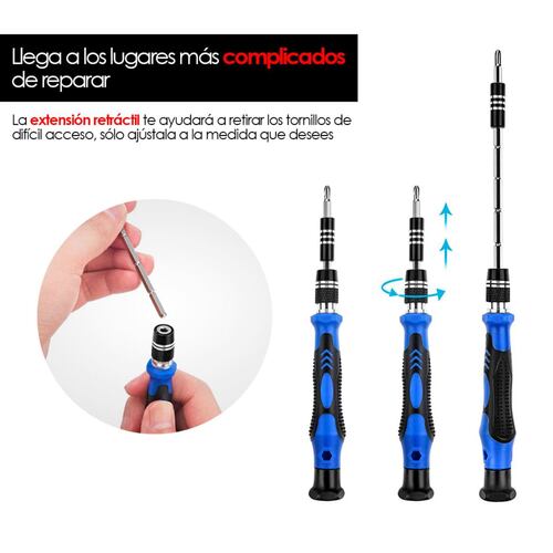 Kit Portátil Desarmador 54 Puntas Intercambiables RedLemon