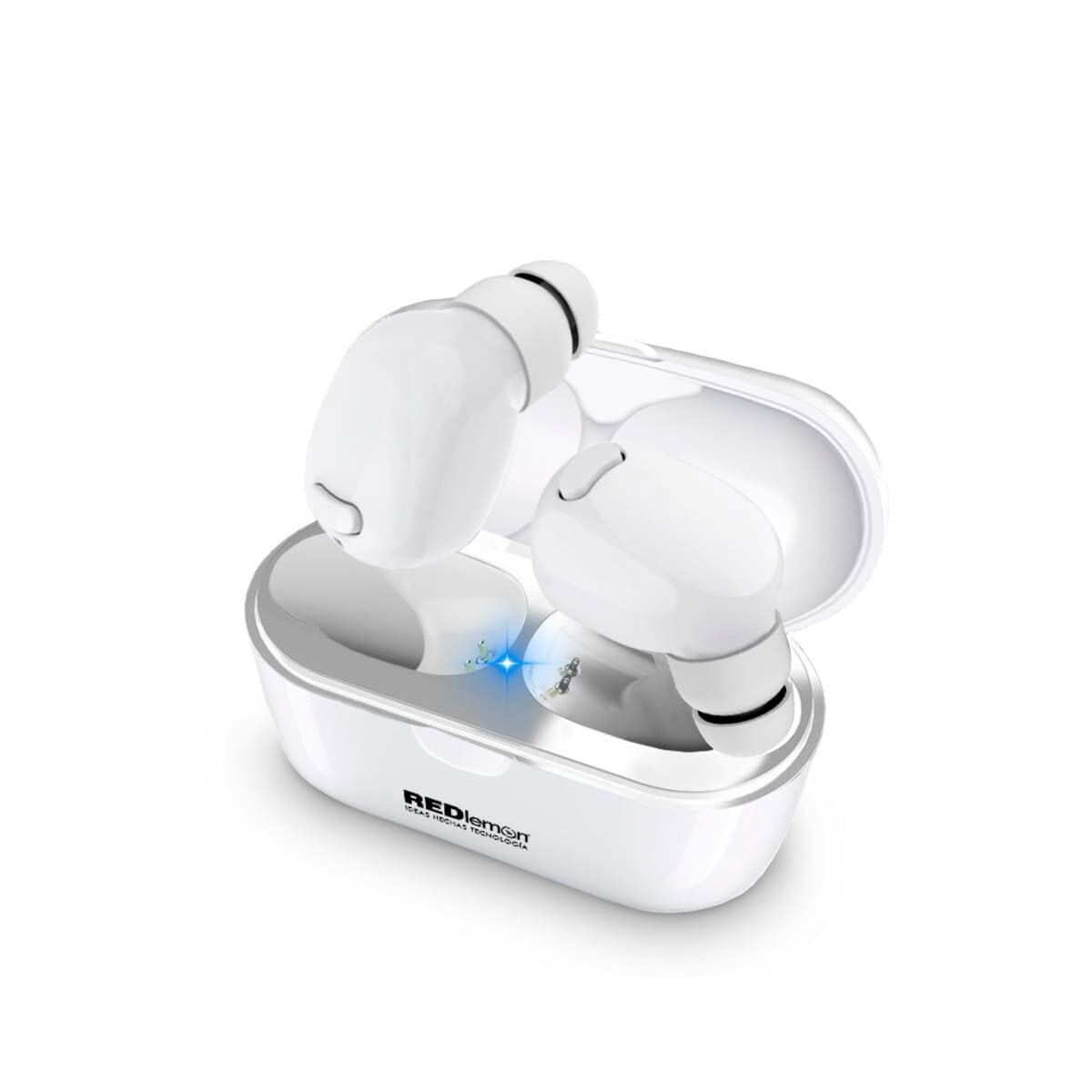 Audífonos Redlemon Bluetooth TWS c/ Base de Carga Blancos