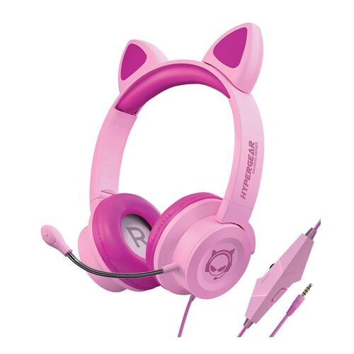 Audífonos alambrícos cambat Kitty rosa