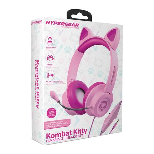 Audífonos alambrícos cambat Kitty rosa