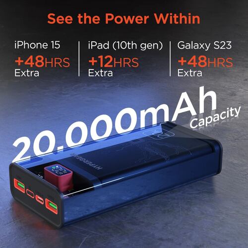Batería HyperGear de 20000mah De Usb C Usb a Carga Rápida