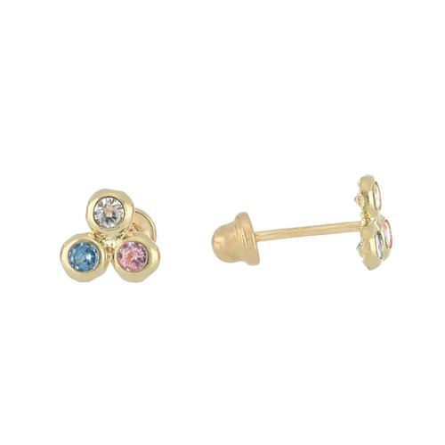 Broqueles Triángulo Bisel Pastel Oro 14K Hers
