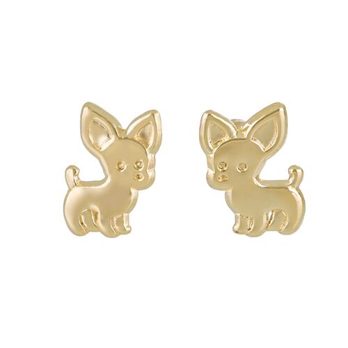 Broqueles Perro Chihuahua Oro 14K Hers
