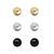 Set de Aretes de Acero Tritono tipo  Botón con Resina color Tritono Nine West