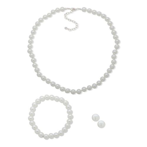Set Collar Y Aretes de Aleacion De Metales Blanco tipo Sencillo Youre Invited