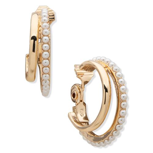 Aretes Acero Oro Rosado Colgantes DKNY