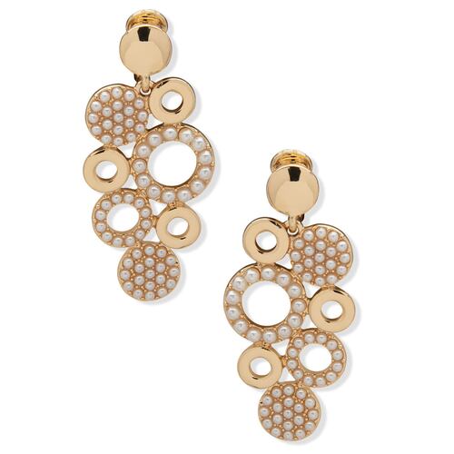 Aretes Acero Oro Rosado Botón con Cristal DKNY