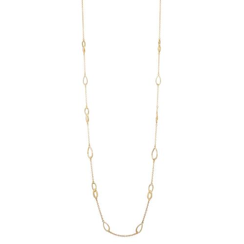 Collar Color Dorado, Tipo  Largo Con Detalles De Óvalos