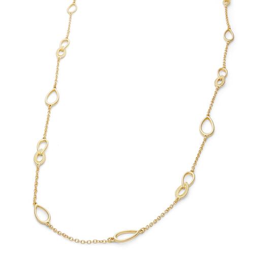 Collar Color Dorado, Tipo  Largo Con Detalles De Óvalos
