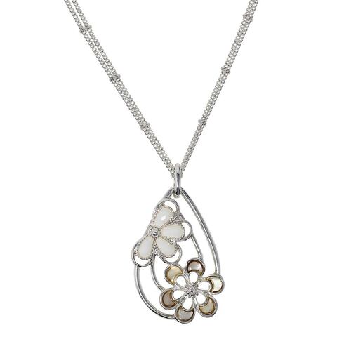 Set de collar y aretes plata Napier
