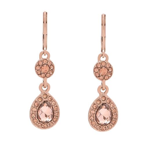 Aretes Rose Gold con Colgantes de Cristal Napier