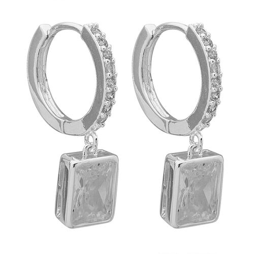 Aretes Tipo Colgante Piedra Cuadrada Anne Klein
