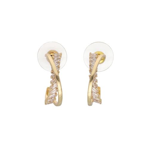 Arracadas Chicas Torsionadas Incrustaciones de Zirconia Napier