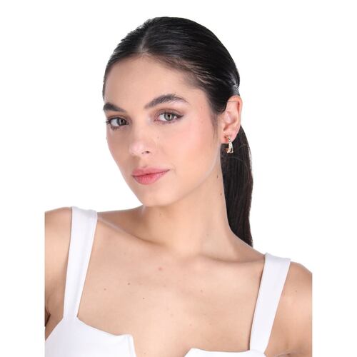 Arracadas Chicas Torsionadas Incrustaciones de Zirconia Napier