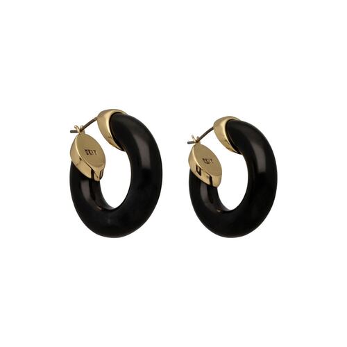 Arracadas Detalles de Resina Negra DKNY