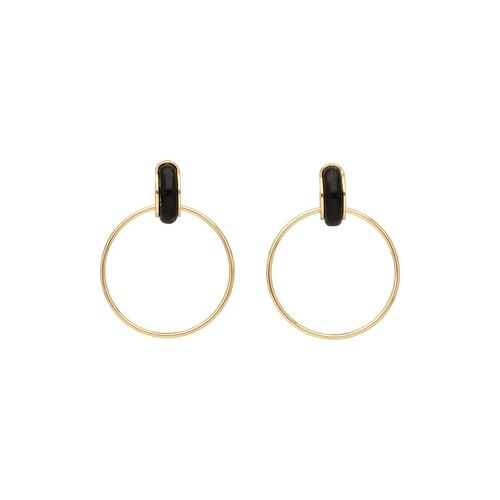 Arracadas Detalles de Resina Negra DKNY