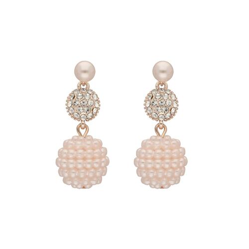 Aretes Colgantes Dobles Formas Esféricas Pavonadas Youre Invited