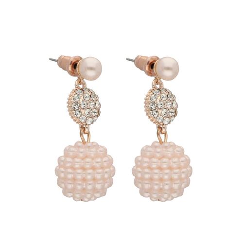 Aretes Colgantes Dobles Formas Esféricas Pavonadas Youre Invited