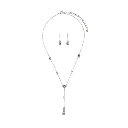 Set Collar Tipo Corbatín y Aretes Colgantes con Aplicaciones en Cristal Youre Invited