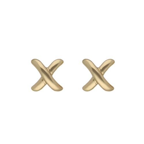 Aretes Tipo Botón Forma de X Napier