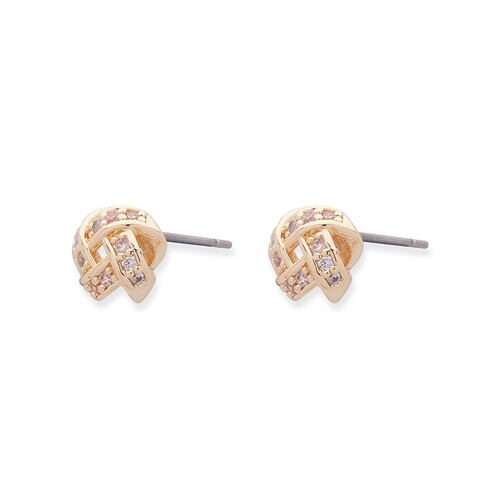 Aretes Tipo Botón Forma de Nudo con Circonia Napier