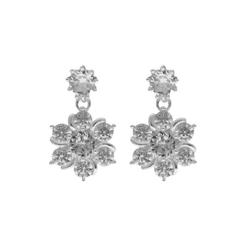 Aretes Colgantes Chicos Flor con Zirconia Napier