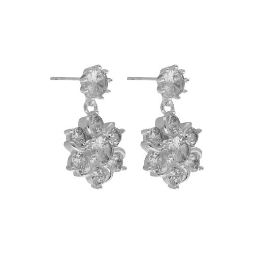 Aretes Colgantes Chicos Flor con Zirconia Napier