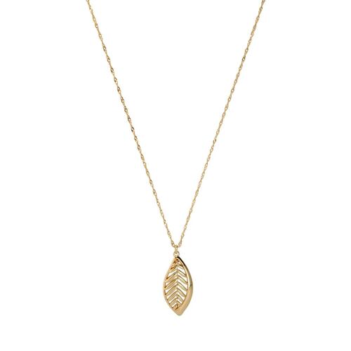 Collar Eslabones Dije Hoja con Relieve Napier