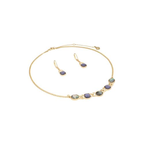 Set Joyería Dijes Cuadrados y Ovalados Multicolor Anne Klein