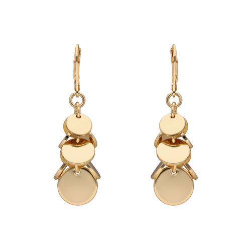 Aretes Dorados Circular Colgante Tipo Candelabro Napier