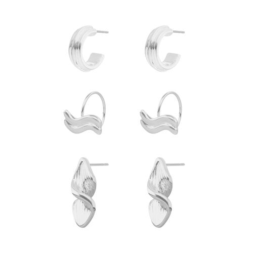 Aretes Tipo Botón Plateado Nine West