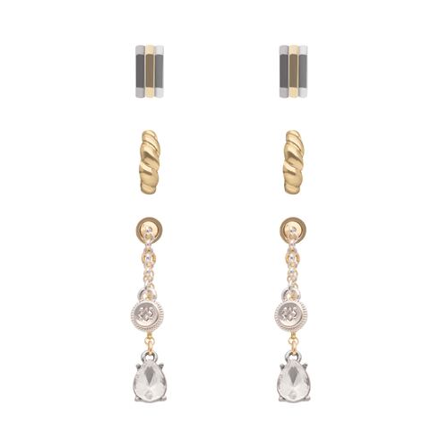 Aretes Tipo Botón Plateado Nine West