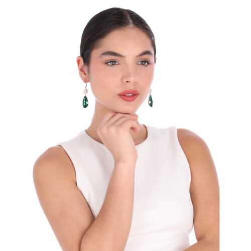 Aretes Largos Asimétricos Circonita Pave Anne Klein