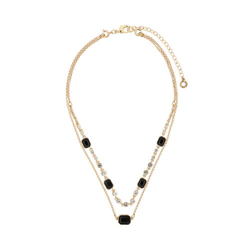 Collar Octágono Tipo Matiné Circonita Dorado Anne Klein