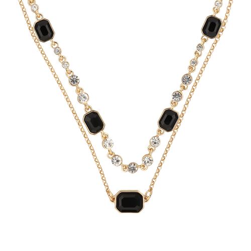 Collar Octágono Tipo Matiné Circonita Dorado Anne Klein