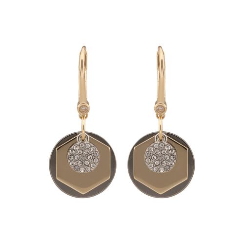 Aretes Acero Multicolor Hexágono con Cristal DKNY