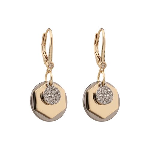 Aretes Acero Multicolor Hexágono con Cristal DKNY