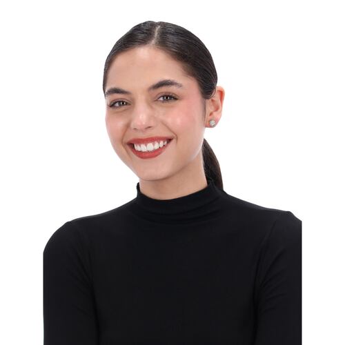 Aretes Acero Dorado Hexágono con Detalle de Cristal DKNY