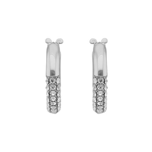 Aretes Acero Plateado Aro con Cristal DKNY