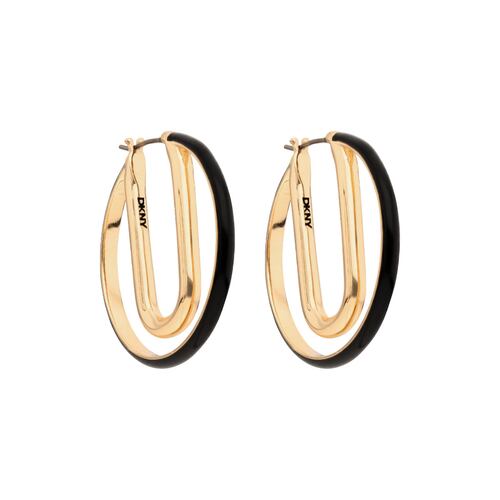 Aretes Acero Multicolor Aro con Detalle de Metal DKNY