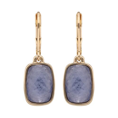 Aretes Aleación de Metales Dorado Rectangular con Pedrería Anne Klein