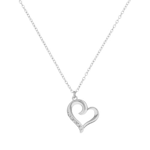 Box Set Collar Forma Corazón con Aretes Brillante Plateados Nine West