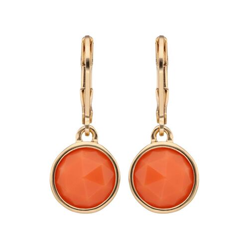 Aretes con Forma Circular Tipo Colgante Corto Color Dorado Napier