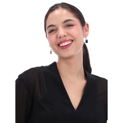 Aretes Cuadrados Plateado Aleación de Metal Nine West