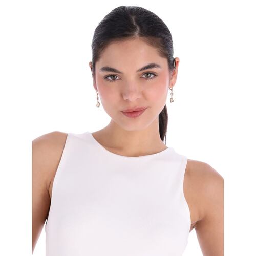Aretes Largos Pave Dorado Aleación de Metales DKNY