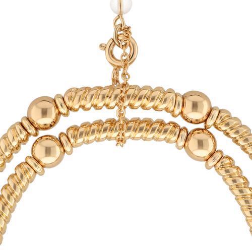 Pulsera Color Dorado Forma Circular Tipo Strech Set de Dos Pulseras Napier