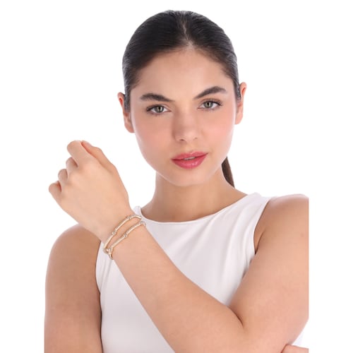 Pulsera Color Dorado Forma Circular Tipo Strech Set de Dos Pulseras Napier