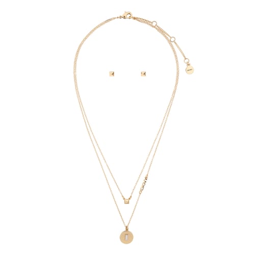 Boxset Collar Color Dorado en Forma Circular Dkny